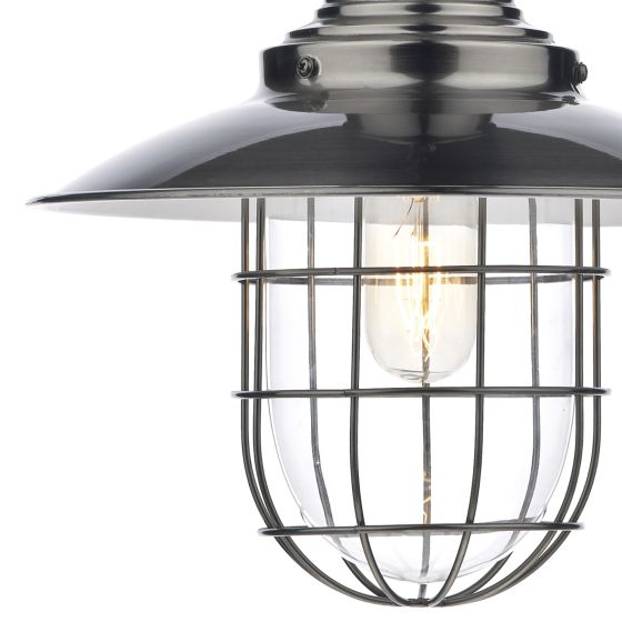 där lighting Terrace 1 Light Pendant Antique Chrome