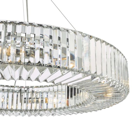 Där Lighting Teyana 9 Light Pendant Polished Chrome Crystal