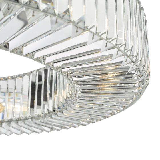 Där Lighting Teyana 9 Light Pendant Polished Chrome Crystal