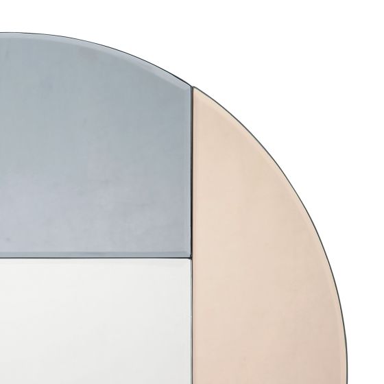 Där Lighting Thalia Round Blue And Rose Gold Mirror 50cm