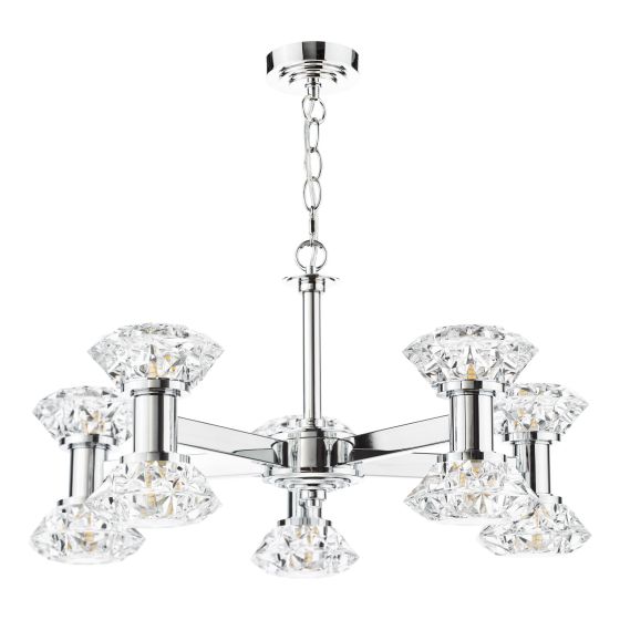 Där Lighting Tiana 10 Light Armed Pendant Polished Chrome