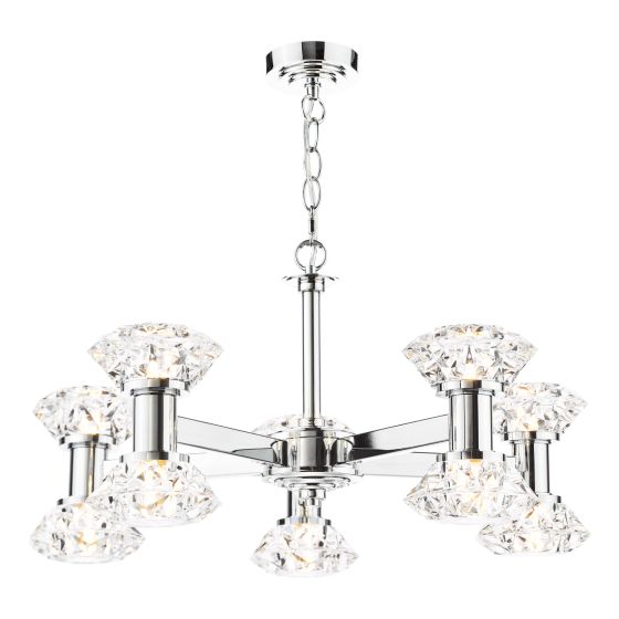 där lighting Tiana 10 Light Armed Pendant Polished Chrome