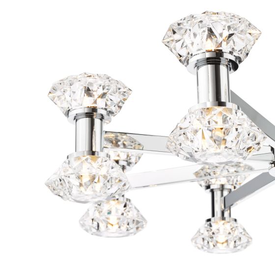 Där Lighting Tiana 16 Light Armed Pendant Polished Chrome