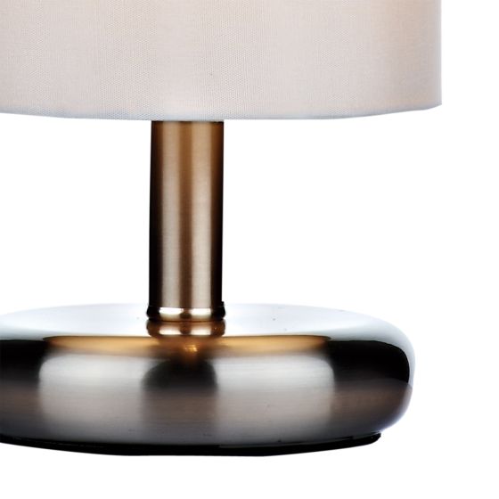 Där Lighting Tico Touch Table Lamp Satin Chrome With Shade