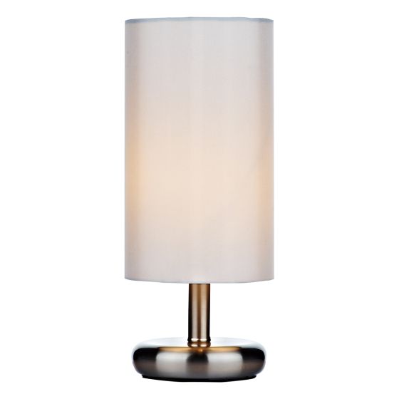 Där Lighting Tico Touch Table Lamp Satin Chrome With Shade