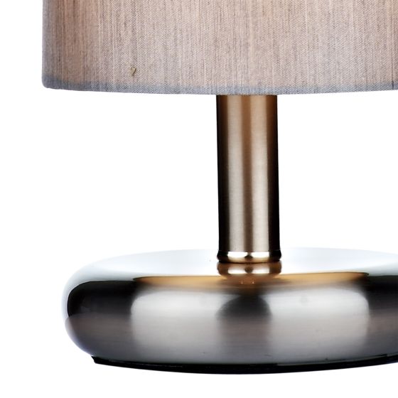 Där Lighting Tico Touch Table Lamp Satin Chrome With Shade