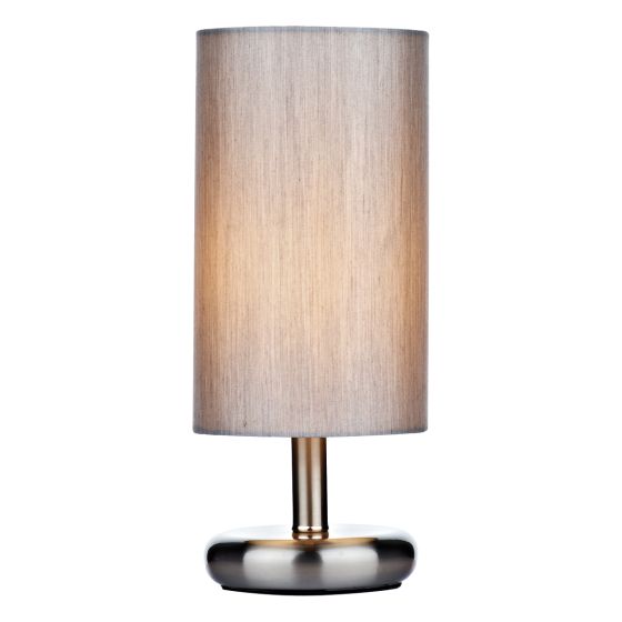Där Lighting Tico Touch Table Lamp Satin Chrome With Shade