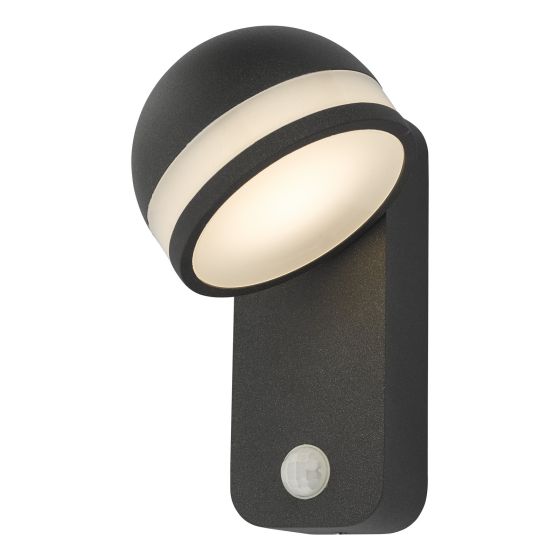 Där Lighting Tien Outdoor Wall Light Adjustable Head Anthracite PIR Sensor IP65 LED