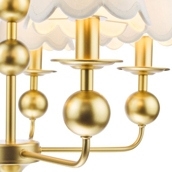 Där Lighting Tilda 5 Light Pendant Satin Gold With Shade