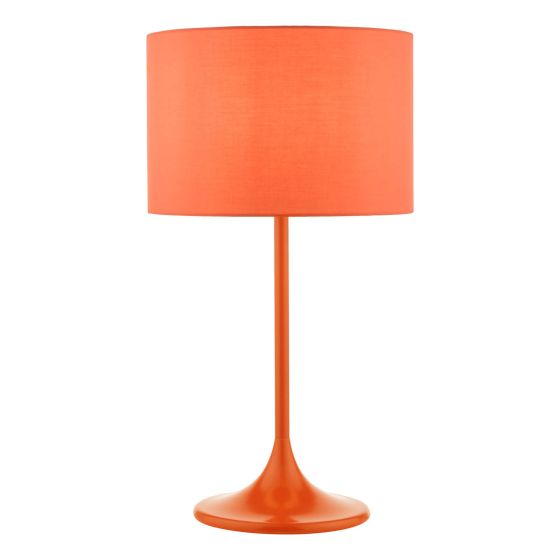 där lighting Toledo Table Lamp Satin Orange With Shade