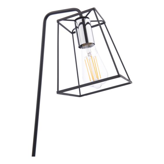 Där Lighting Tower Table Lamp Matt Black And Polished Chrome