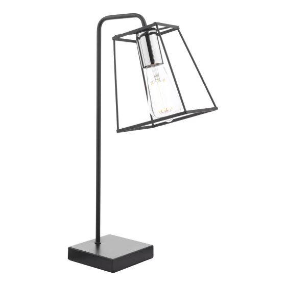 där lighting Tower Table Lamp Matt Black and Polished Chrome