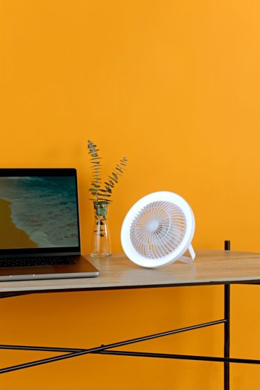 Där Lighting Turbo Rechargeable Desk Fan With Lamp Green LED