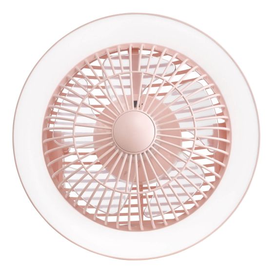 Där Lighting Turbo Rechargeable Desk Fan With Lamp Pink LED