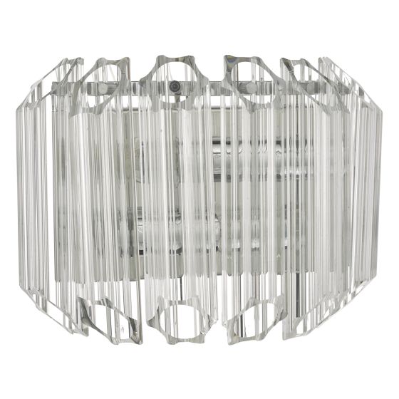 Där Lighting Tuvalu 2 Light Wall Light Glass & Polished Chrome