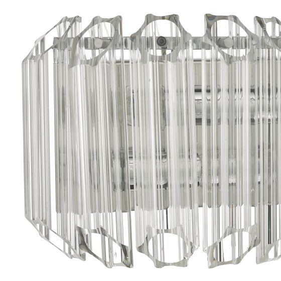 Där Lighting Tuvalu 2 Light Wall Light Glass & Polished Chrome