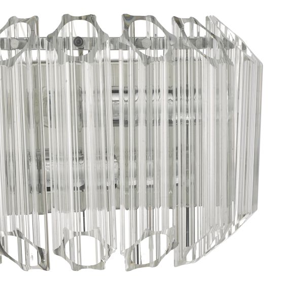 Där Lighting Tuvalu 2 Light Wall Light Glass & Polished Chrome