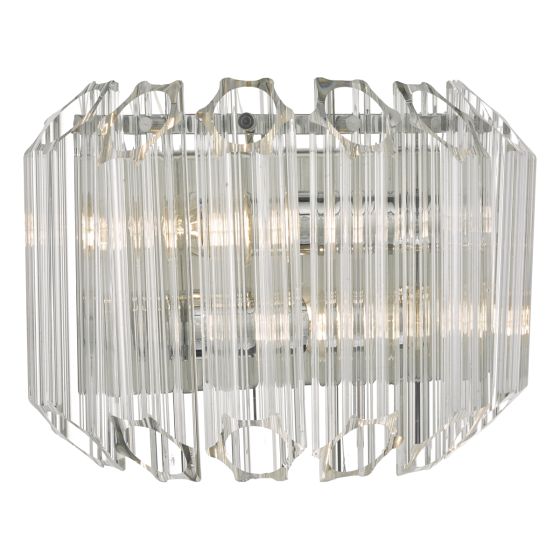där lighting Tuvalu 2 Light Wall Light Glass & Polished Chrome