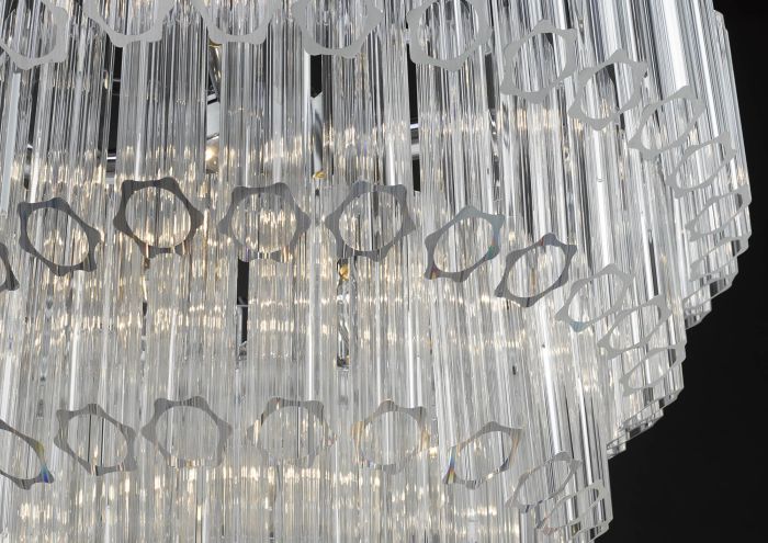 där lighting Tuvalu 4 Tier 9 Light Chandelier Crystal & Polished Chrome