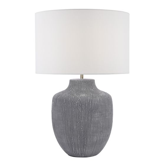 där lighting Udine Table Lamp Grey Ceramic With Shade