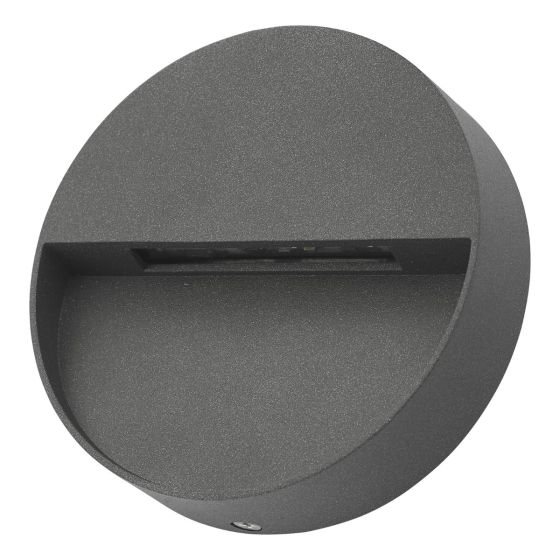 Där Lighting Ugo Outdoor Wall Light Round Eyelid Anthracite IP65 LED