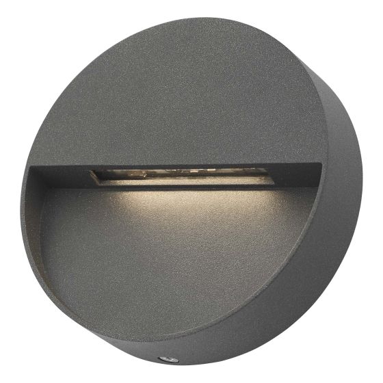 där lighting Ugo Outdoor Wall Light Round Eyelid Anthracite IP65 LED