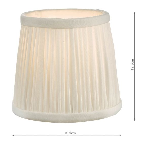 Där Lighting Ulyana Ivory Faux Silk Pleated Shade 14cm