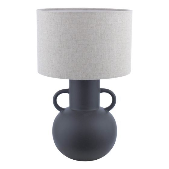 Där Lighting Urn Ceramic Table Lamp Black With Shade