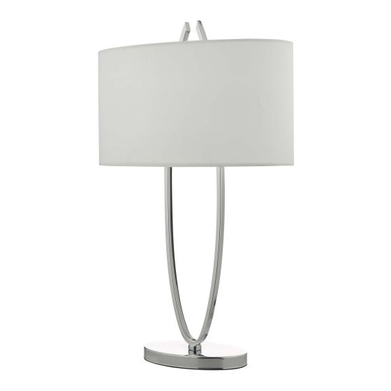 Där Lighting Utara Table Lamp Polished Chrome With Shade