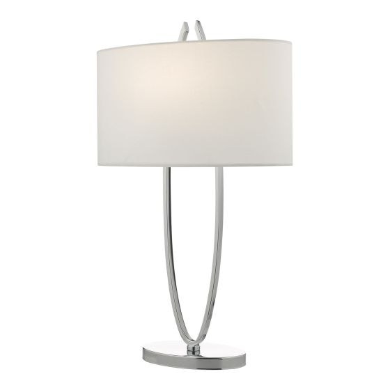 där lighting Utara Table Lamp Polished Chrome With Shade