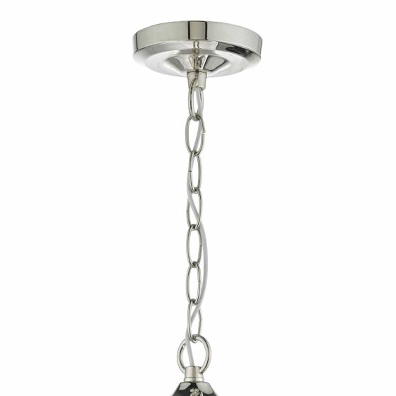 där lighting Vanessa 3 Light Pendant Polished Nickel & Glass