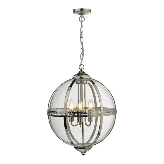 där lighting Vanessa 5 Light Pendant Polished Nickel And Clear