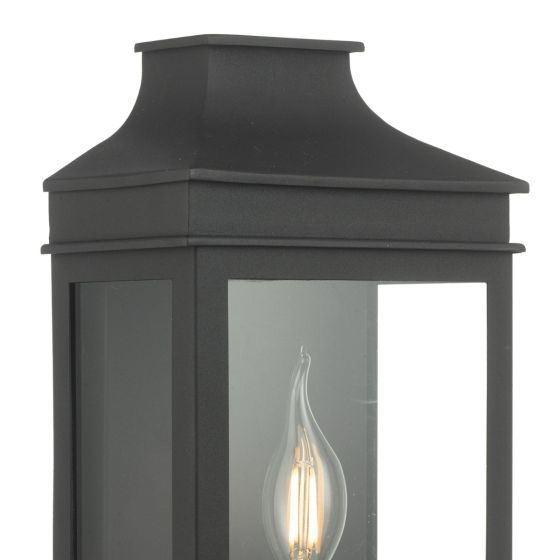 Där Lighting Vapour Coach Lantern Outdoor Wall Light Matt Black IP44
