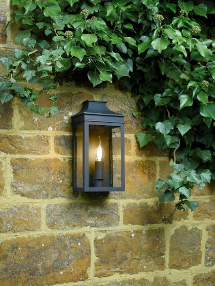 Där Lighting Vapour Coach Lantern Outdoor Wall Light Matt Black IP44