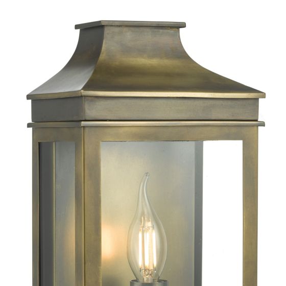Där Lighting Vapour Coach Lantern Outdoor Wall Light Weathered Brass IP44