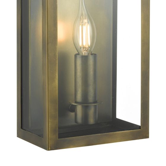 Där Lighting Vapour Coach Lantern Outdoor Wall Light Weathered Brass IP44