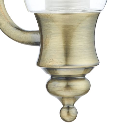 Där Lighting Vestry Bathroom Wall Light Antique Brass IP44