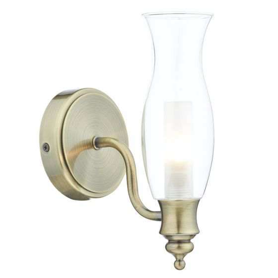 Där Lighting Vestry Bathroom Wall Light Antique Brass IP44
