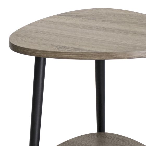 Där Lighting Vigo Side Table With Shelf Oak Style Effect