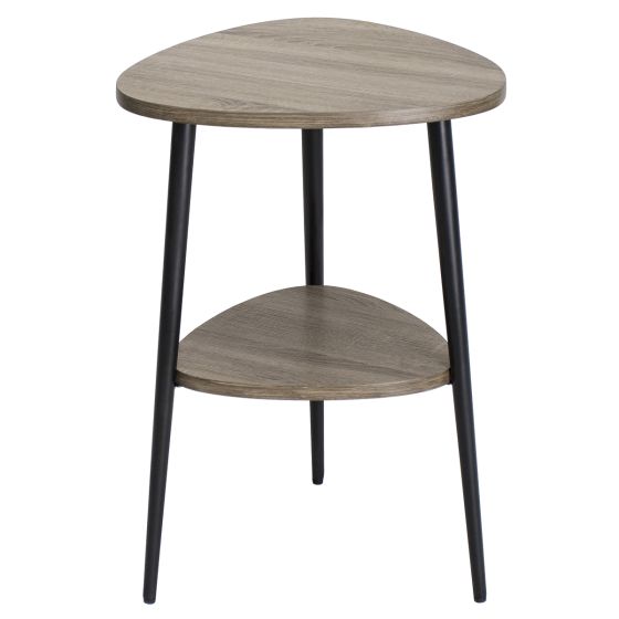 där lighting Vigo Side Table With Shelf Oak Style Effect