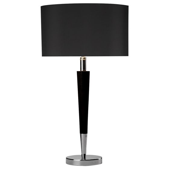 Där Lighting Viking Table Lamp Polished Chrome Black With Shade