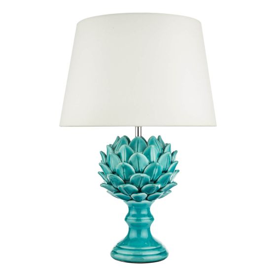 Där Lighting Violetta Table Lamp Blue Ceramic With Shade