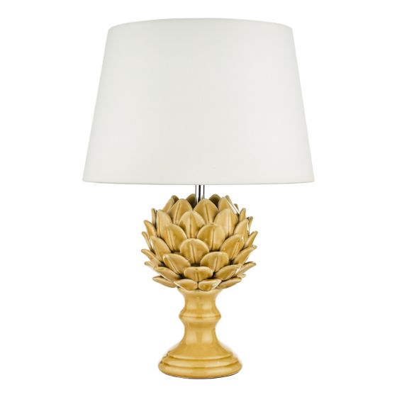 Där Lighting Violetta Table Lamp Yellow Ceramic With Shade