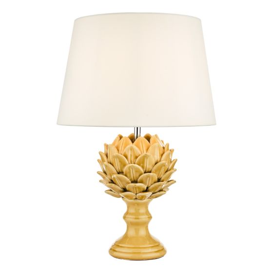 där lighting Violetta Table Lamp Yellow Ceramic With Shade