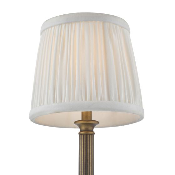 Där Lighting Virgil Rechargeable Table Lamp Matt Antique Brass With Shade LED
