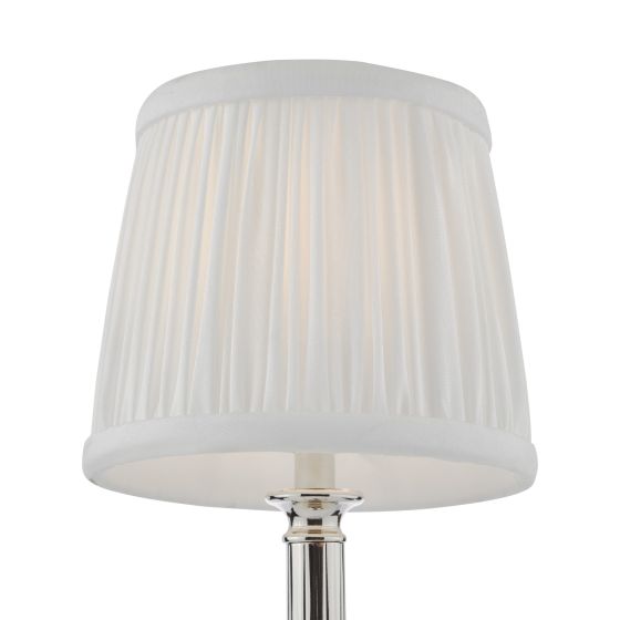 Där Lighting Virgil Rechargeable Table Lamp Polished Nickel With Shade LED