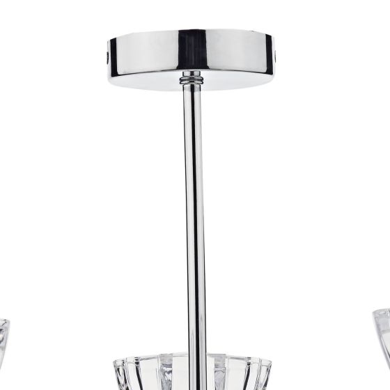 Där Lighting Vito 3 Light Semi Flush Polished Chrome