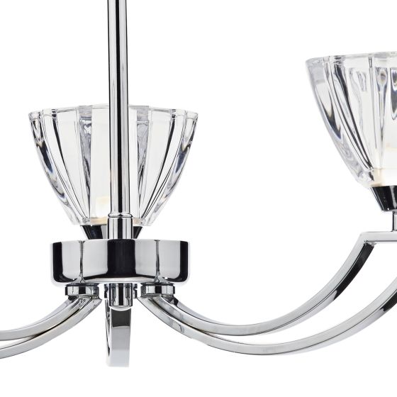 där lighting Vito 3 Light Semi Flush Polished Chrome