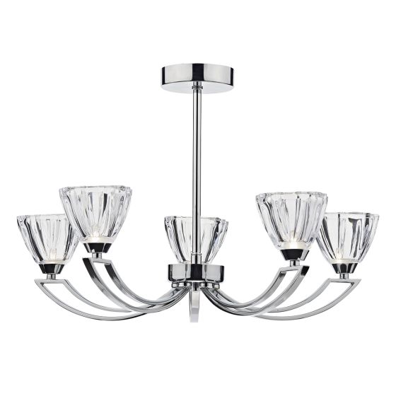 Där Lighting Vito 5 Light Semi Flush Polished Chrome