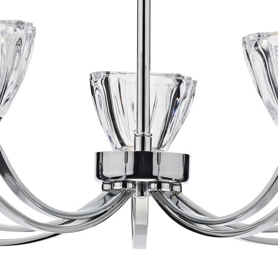 där lighting Vito 5 Light Semi Flush Polished Chrome